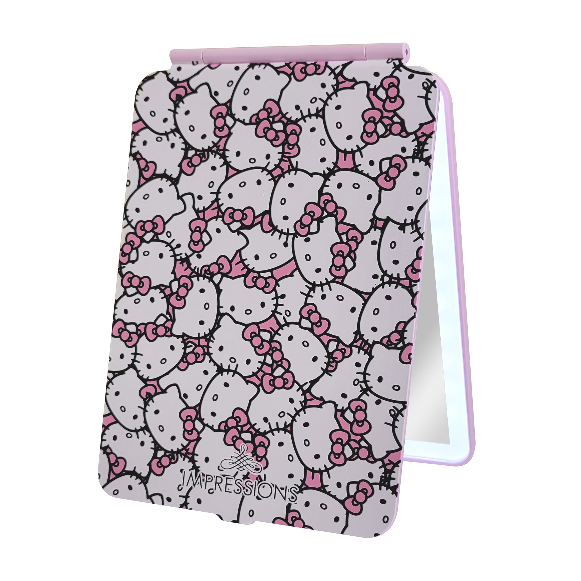 Impressions Vanity Hello Kitty (White/Pink) Touch Pad Mini Tri-Tone LED Makeup Mirror / Pink/White
