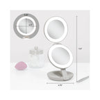 Zadro 4.75" Round Dual LED Lighted Travel Mirror 10X 1X / BLACK - LEDT01BSH