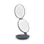Zadro 4.75" Round Dual LED Lighted Travel Mirror 10X 1X / BLACK - LEDT01BSH