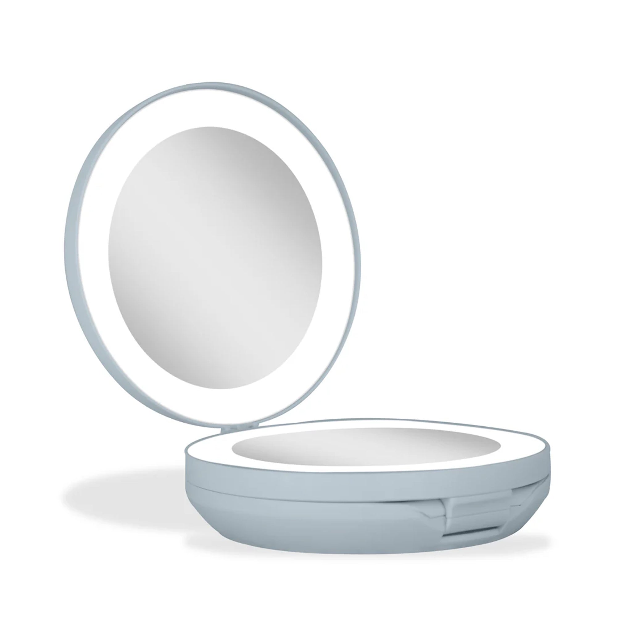 Zadro 4.75" Round Dual LED Lighted Travel Mirror 10X 1X / FRENCH BLUE - LEDT01FRBL