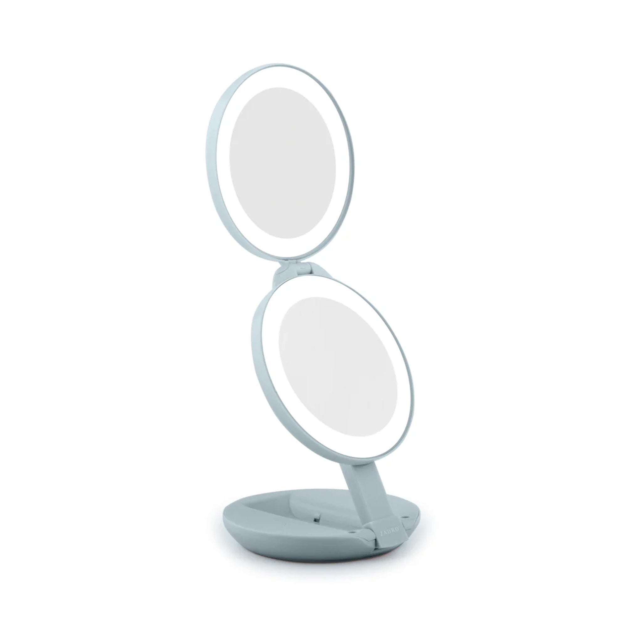 Zadro 4.75" Round Dual LED Lighted Travel Mirror 10X 1X / FRENCH BLUE - LEDT01FRBL