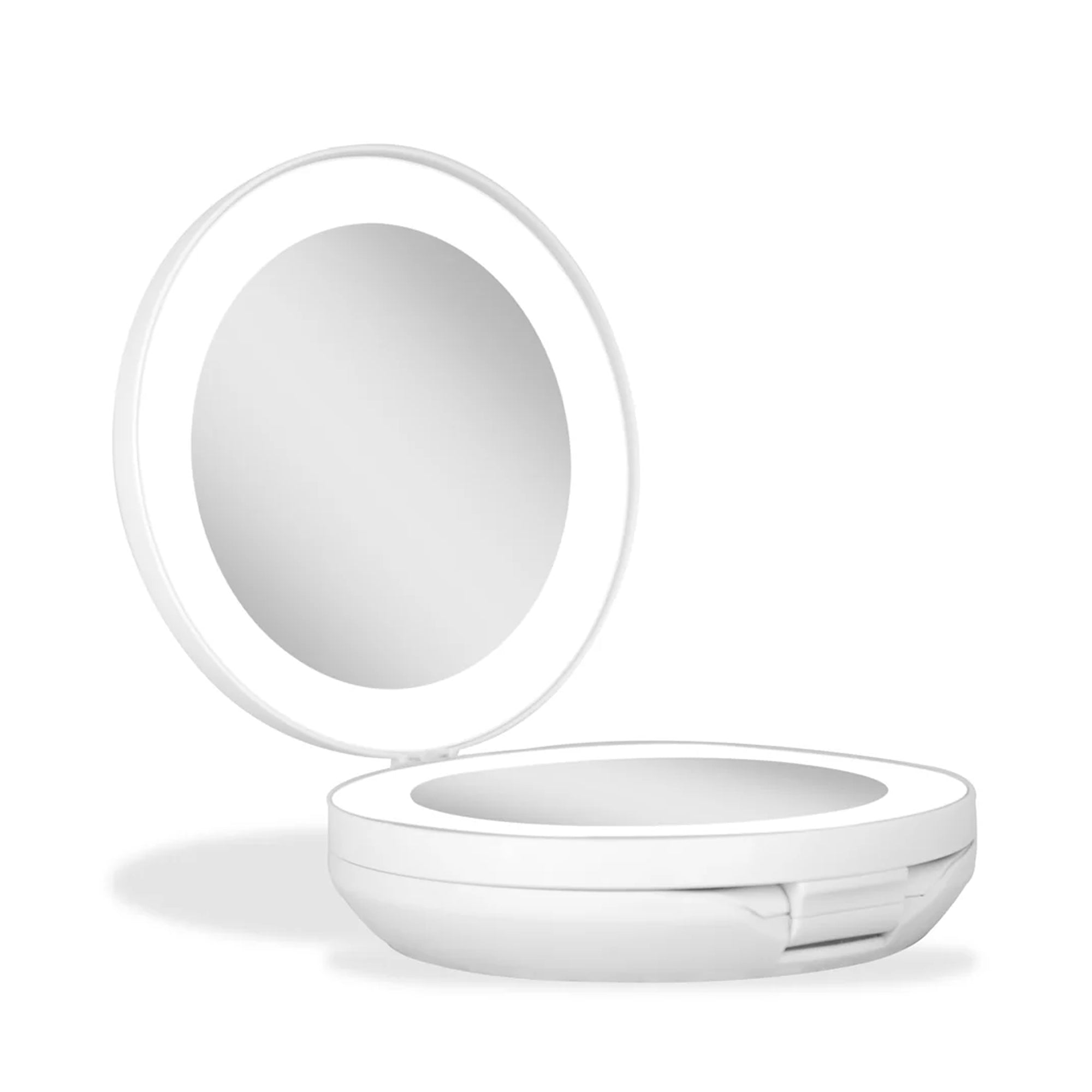 Zadro 4.75" Round Dual LED Lighted Travel Mirror 10X 1X / WHITE - LEDT01WHT