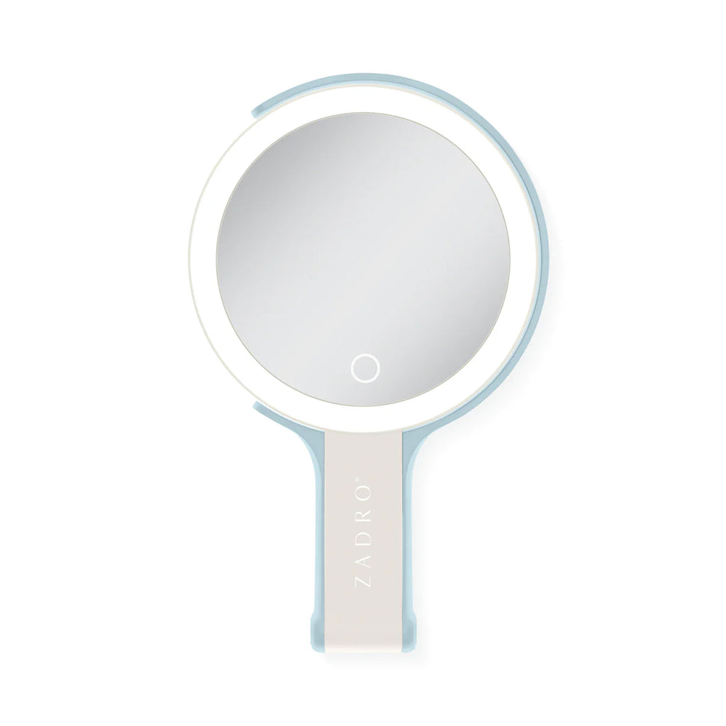 Zadro LED Lighted Travel-Ready Hand Mirror with Magnification & Multi-Position Stand 10X 1X / NEUTRAL - LEDTN10NUB