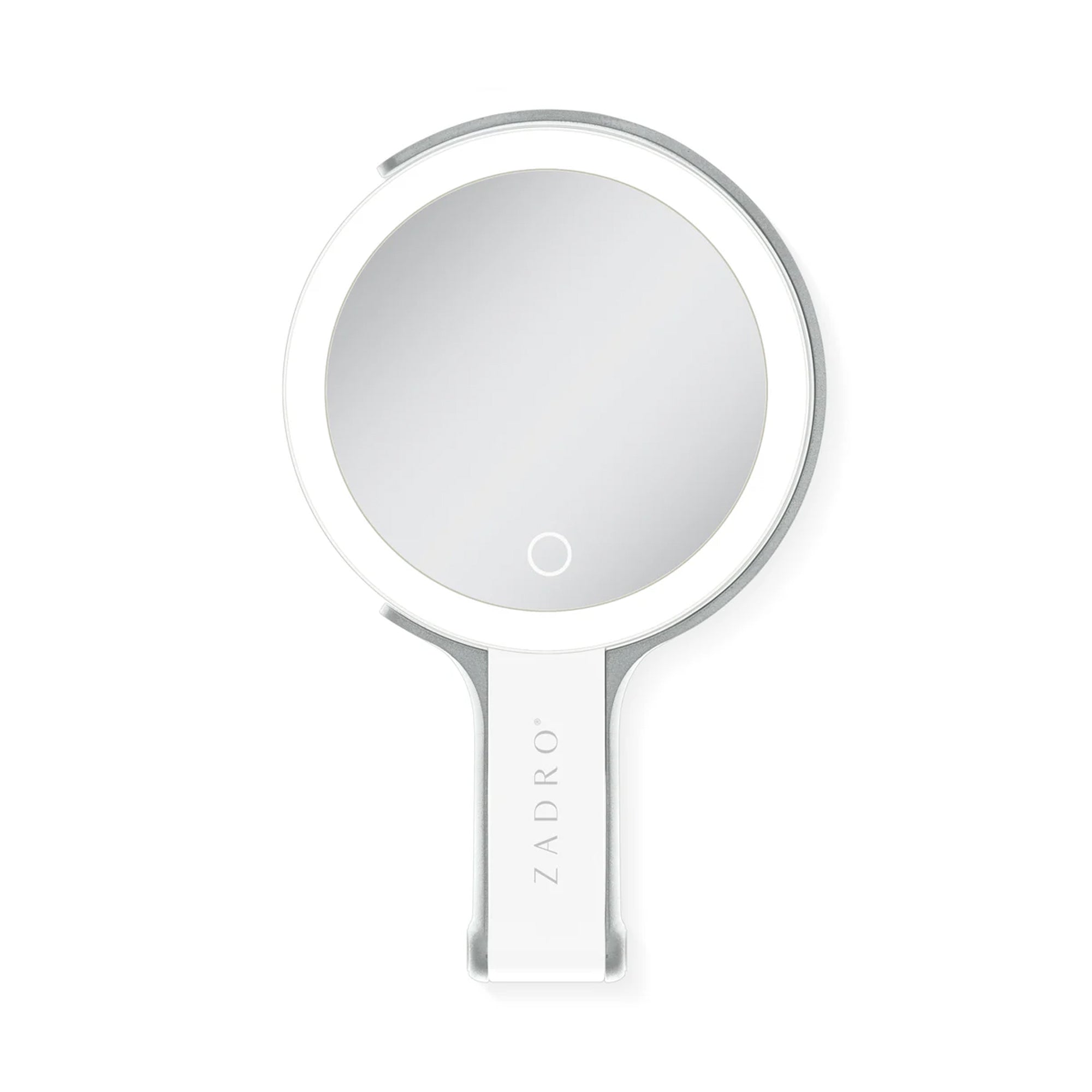 Zadro LED Lighted Travel-Ready Hand Mirror with Magnification & Multi-Position Stand 10X 1X / WHITE - LEDTN10WH / swatch