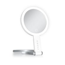 Zadro LED Lighted Travel-Ready Hand Mirror with Magnification & Multi-Position Stand 10X 1X / WHITE - LEDTN10WH