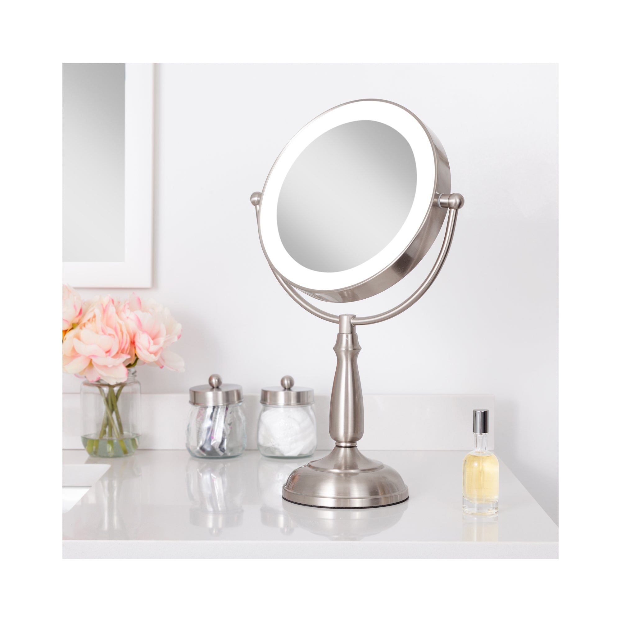 Zadro 11 Round Dimmable Touch LED Dual-Sided Mirror 10X/1X LEDVPRT410