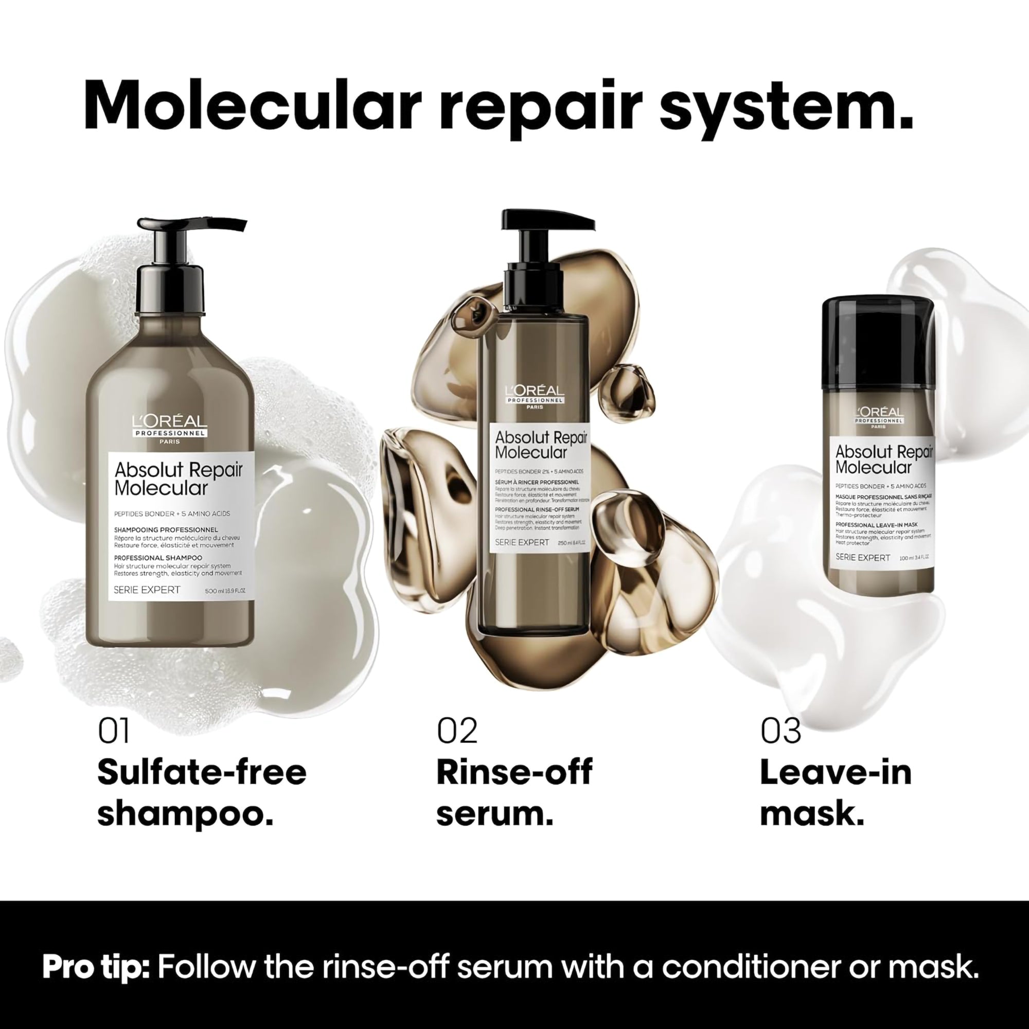 L'oreal Serie Expert Absolut Repair Molecular Repair Rinse Off Serum - 8.4oz / 8.45OZ