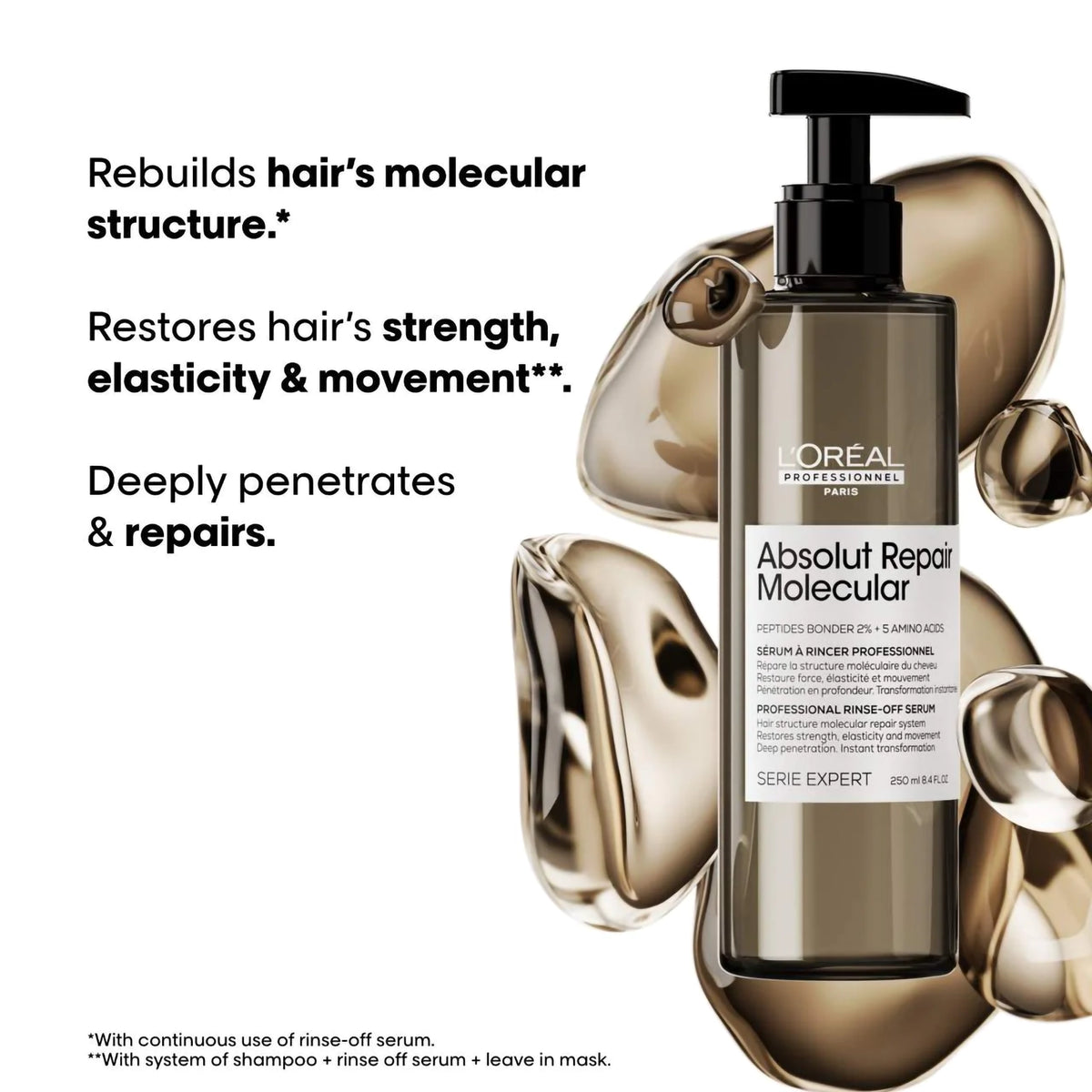L'oreal Serie Expert Absolut Repair Molecular Repair Rinse Off Serum - 8.4oz / 8.45OZ, image 27966295441558