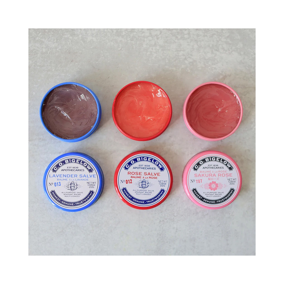 C.O. Bigelow Lip Salve Tin Trio (Rose, Lavender, Sakura Rose) / 3PC, image 46184224424086