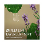 Paul Mitchell Tea Tree Lavender Mint Shampoo & Conditioner with text 'SMELLS LIKE LAVENDER + MINT' and 'Feels calming & soothing'.