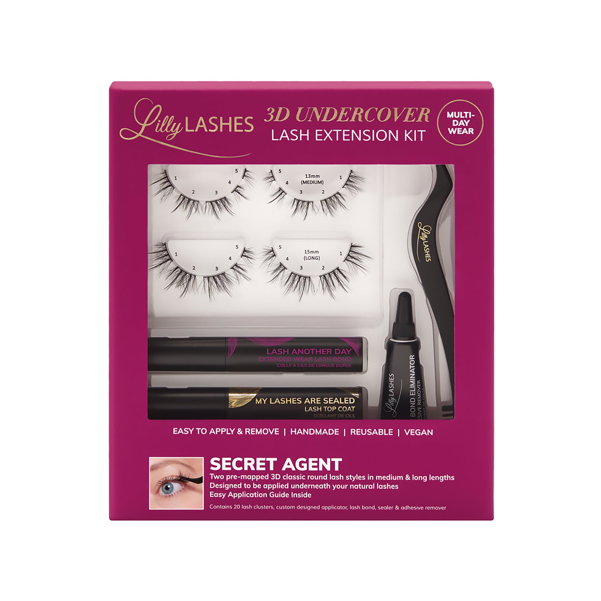 Lilly Lashes Secret Agent 3D Undercover Lash System / KIT