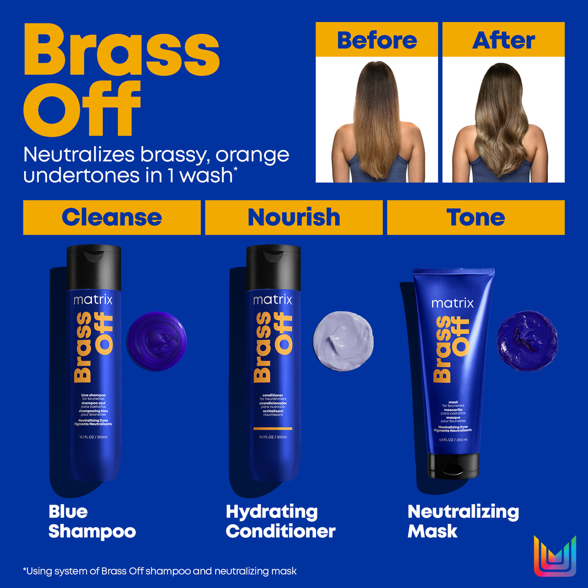 Matrix Brass Off Shampoo and Conditioner Duo 10oz ($40 Value) / 10OZ