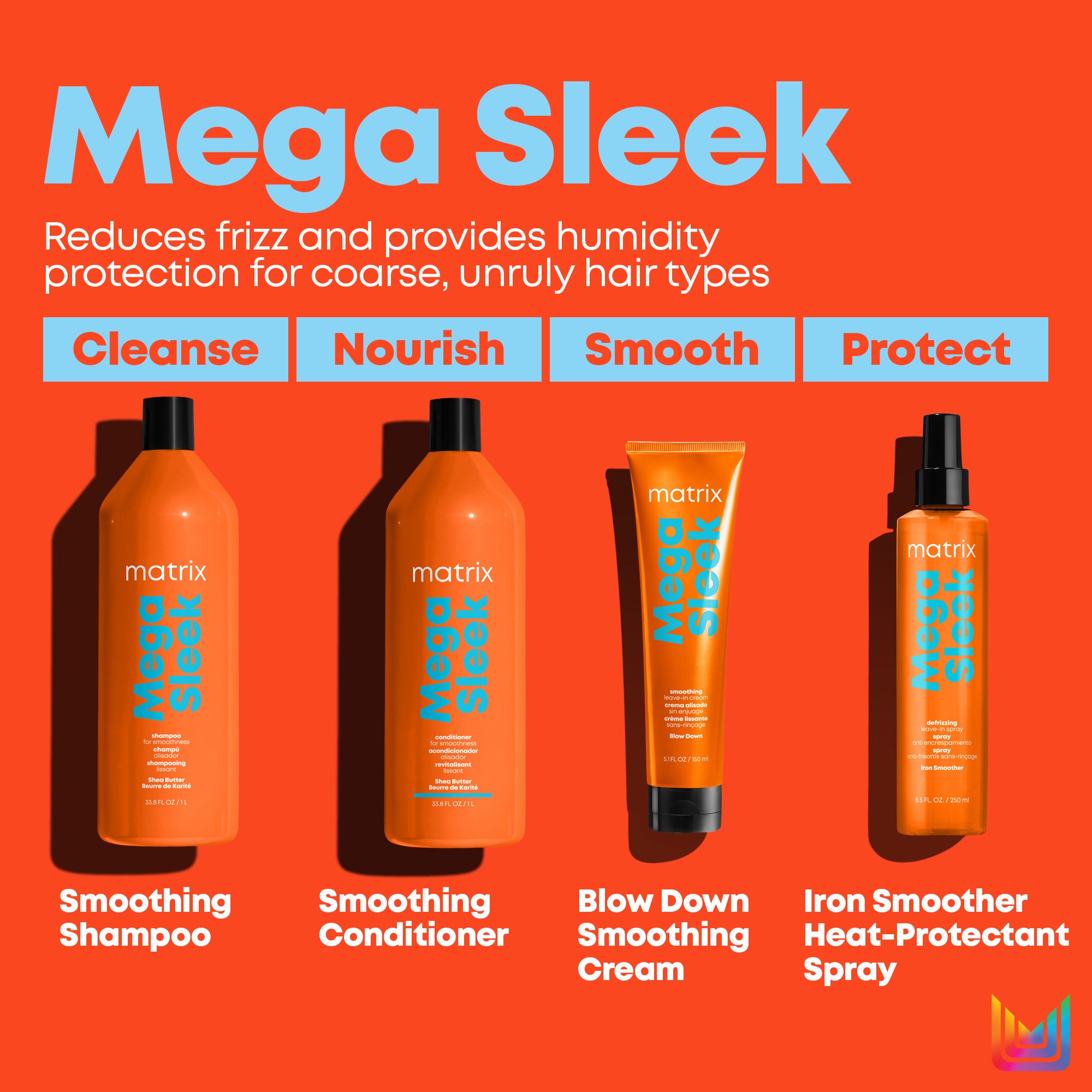 Matrix Mega Sleek Shampoo and Conditioner Liter Duo ($72 Value) / DUO