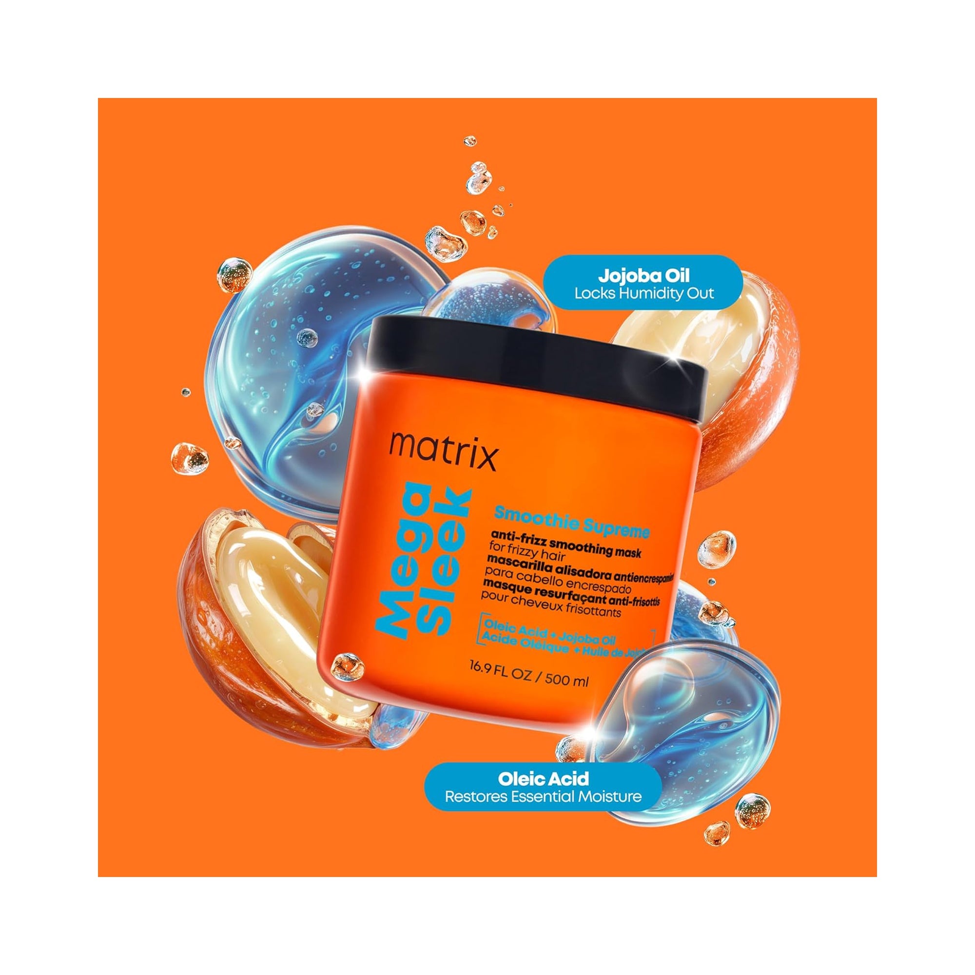 Matrix Mega Sleek Smoothie Supreme Anti-Frizz Smoothing Mask / 16.9OZ