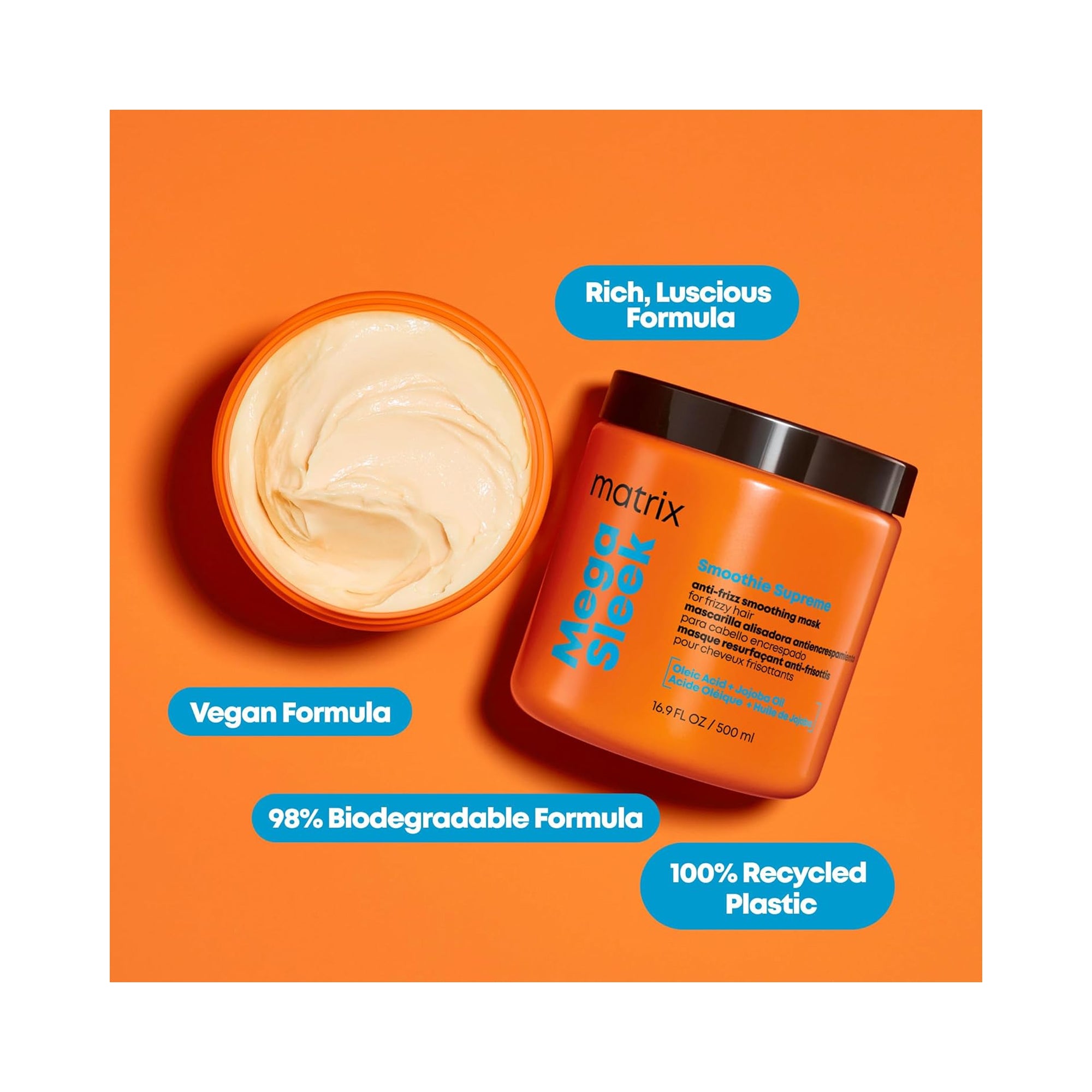 Matrix Mega Sleek Smoothie Supreme Anti-Frizz Smoothing Mask / 16.9OZ