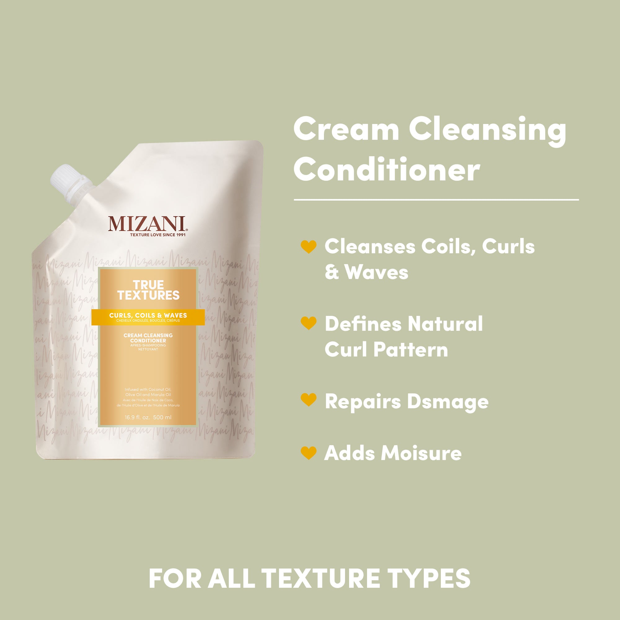 Mizani True Textures Cream Cleansing Conditioner / 16OZ