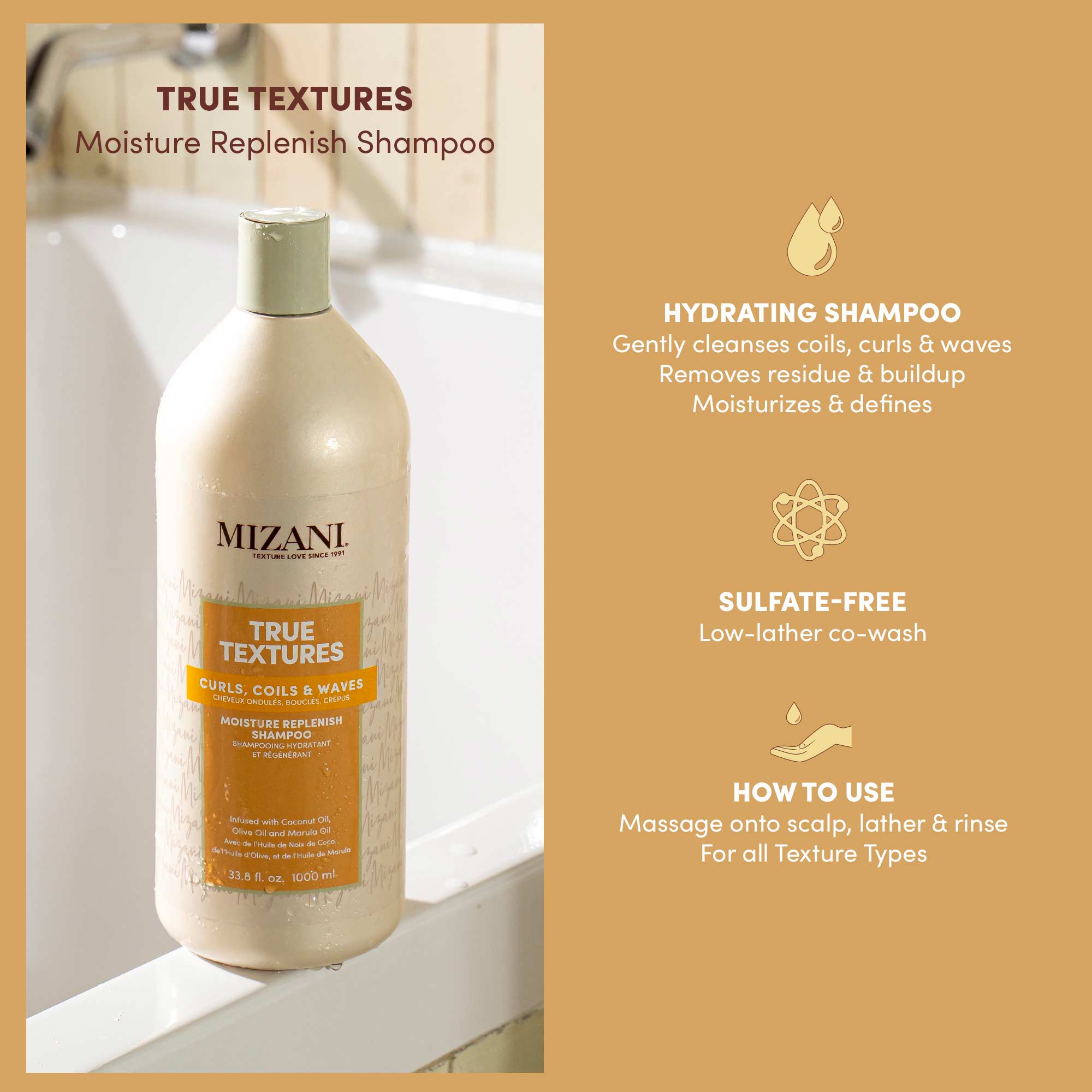 Mizani True Textures Moisture Replenish Shampoo / 33OZ