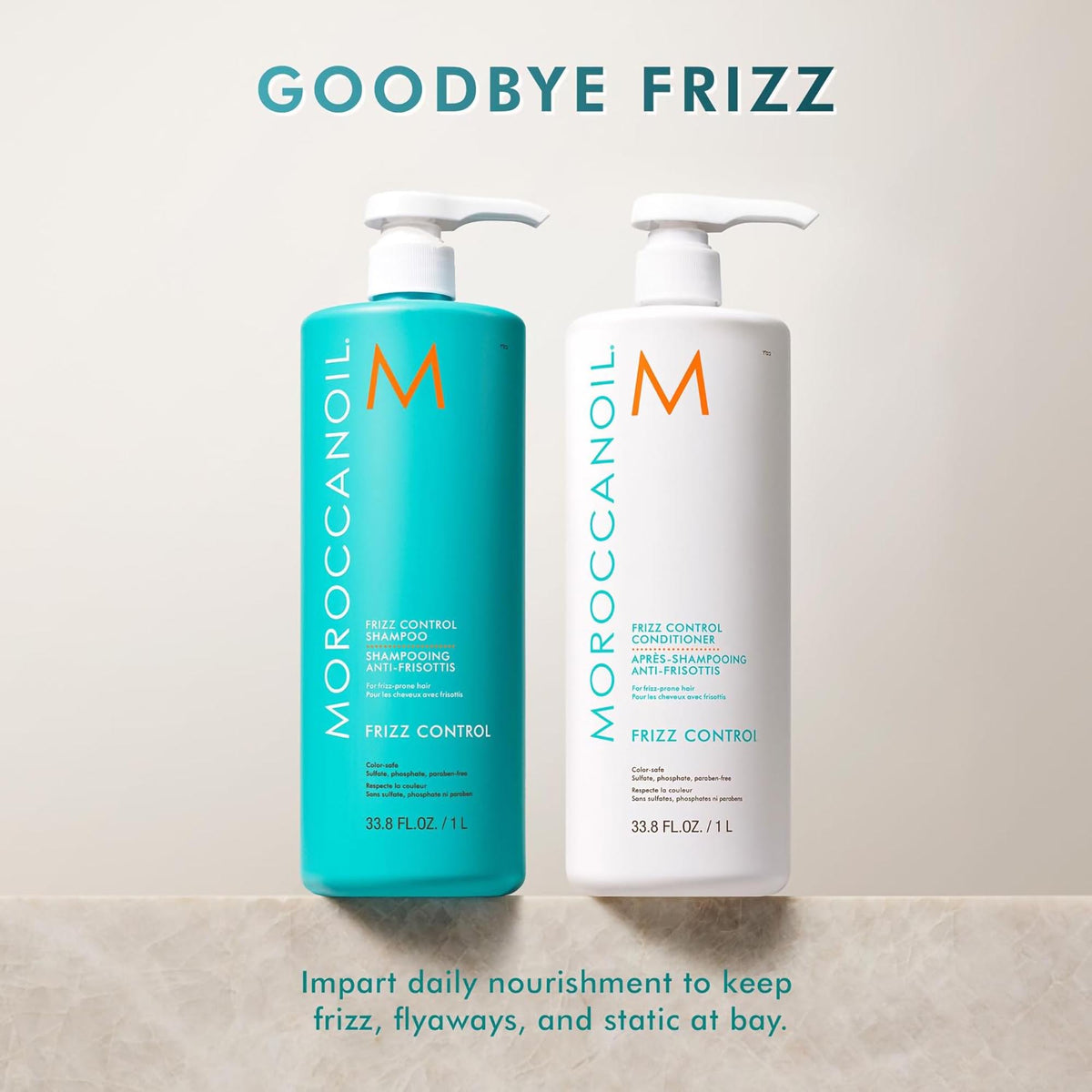 MoroccanOil Frizz Control Shampoo and Conditioner Liter Duo / 2x 33.8OZ, image 28290937061526
