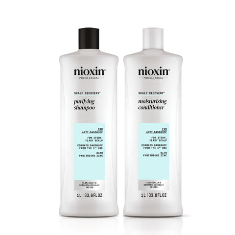 Nioxin Scalp Recovery Purifying Shampoo and Moisturizing Conditioner Liter Duo ($120 Value) / 33.8OZ