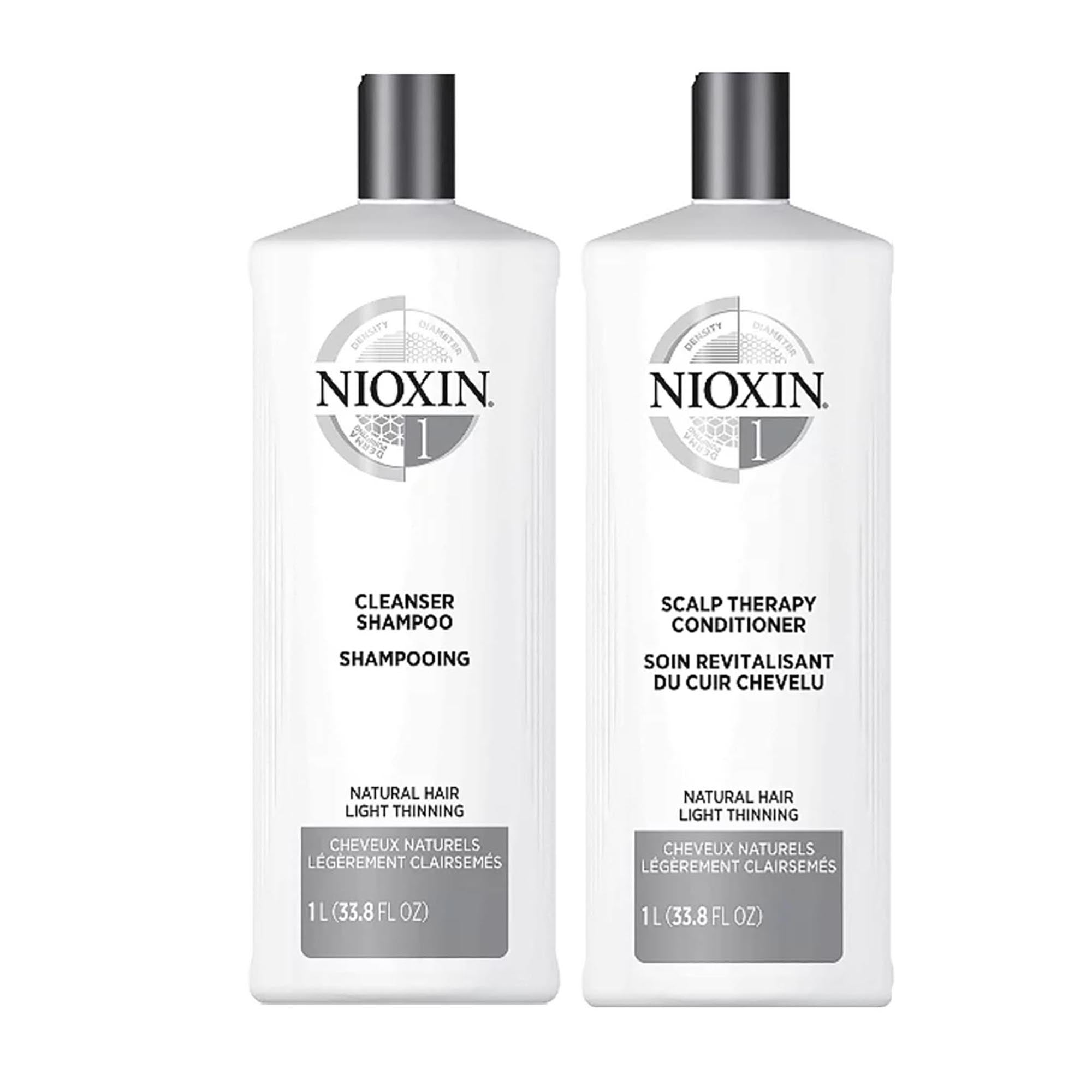 Nioxin System 1 Cleanser Shampoo & Scalp Therapy Conditioner Bundle ($104 Value) / 33.OZ