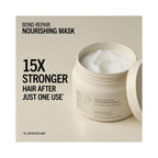 Schwarzkof Professional BLONDME Bond Repair Nourishing Mask 6.7oz beige jar opened, stronger hair after 1 use