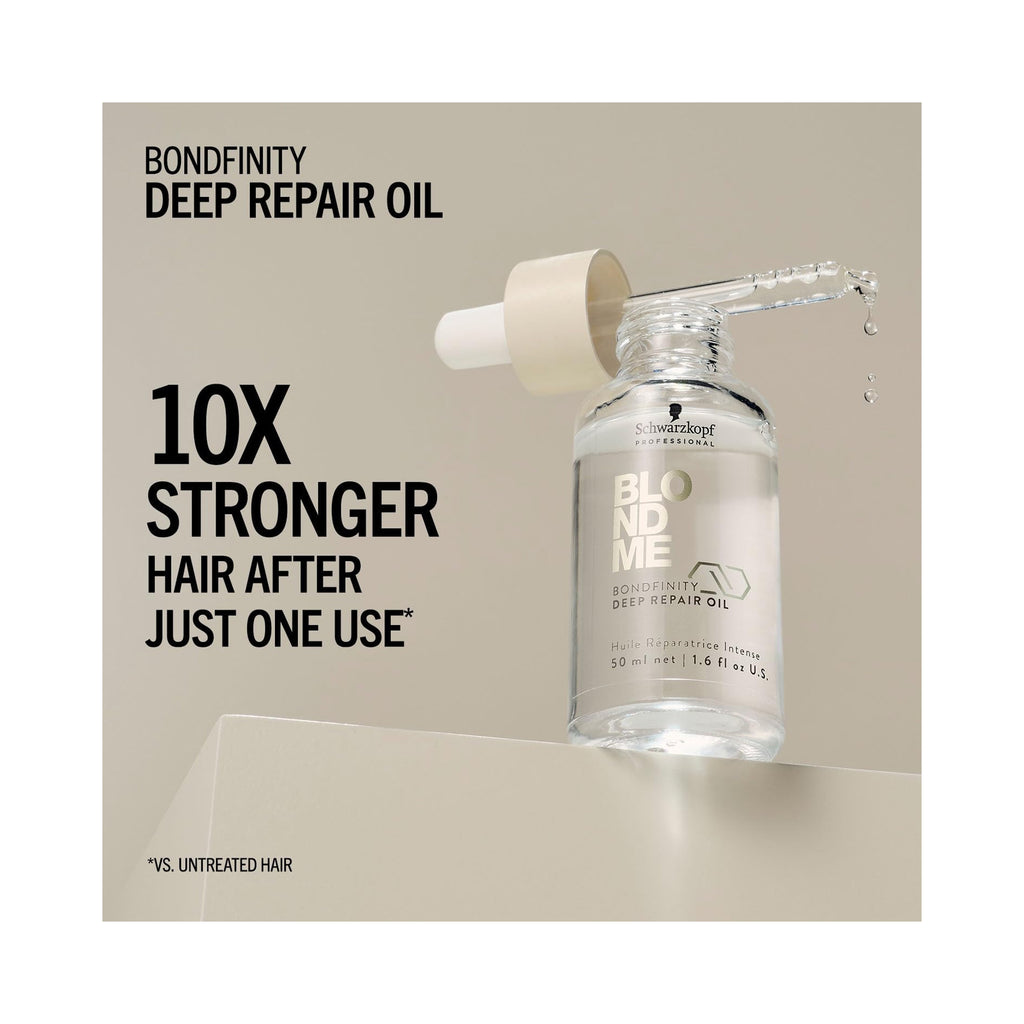 Schwarzkopf Professional BLONDME Bondfinity Deep Repair Oil 1.6 oz clear bottle with dropper, stronger hair after 1 use thumbnail 4