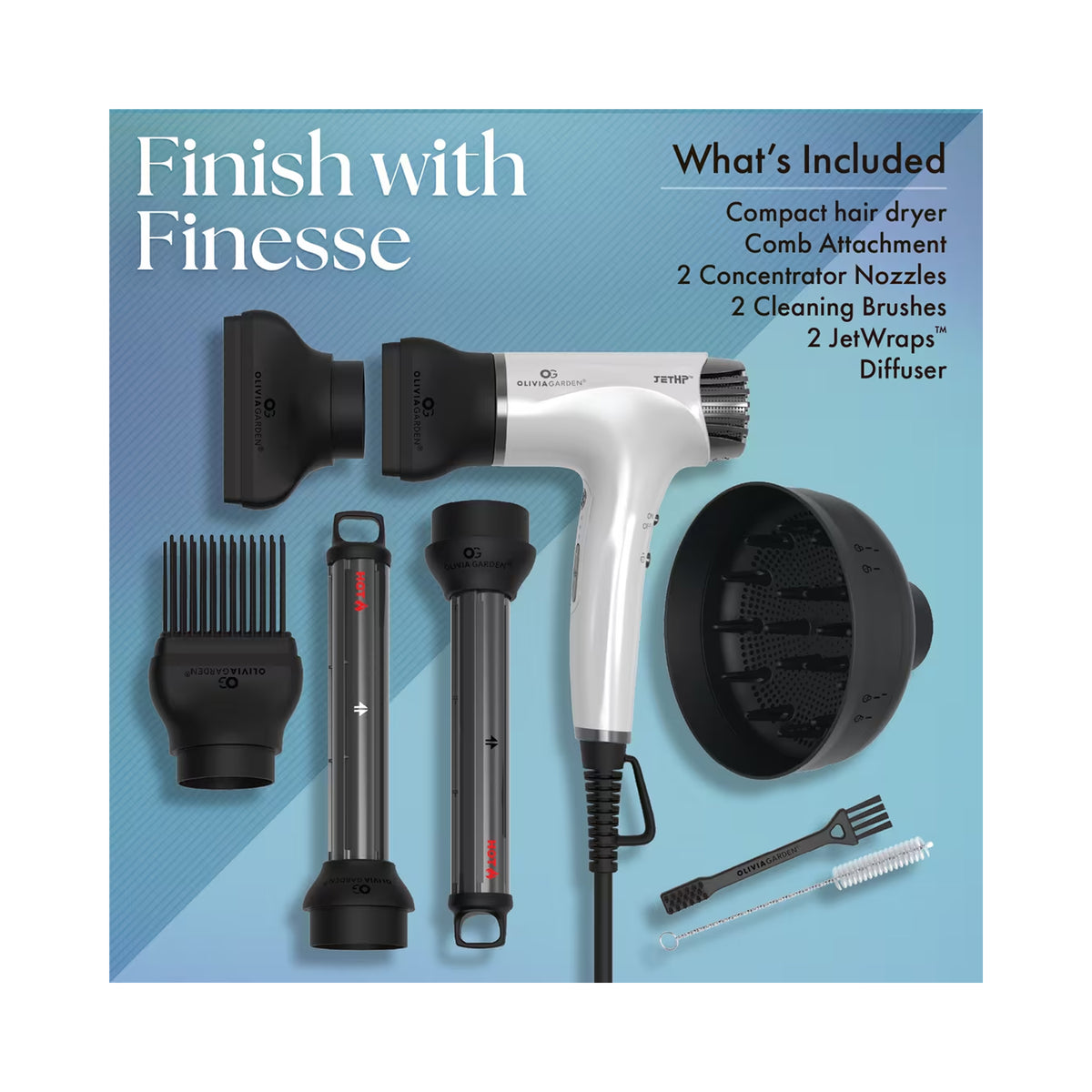 Olivia Garden JetHP Professional Compact Hair Dryer, image 46159277850774