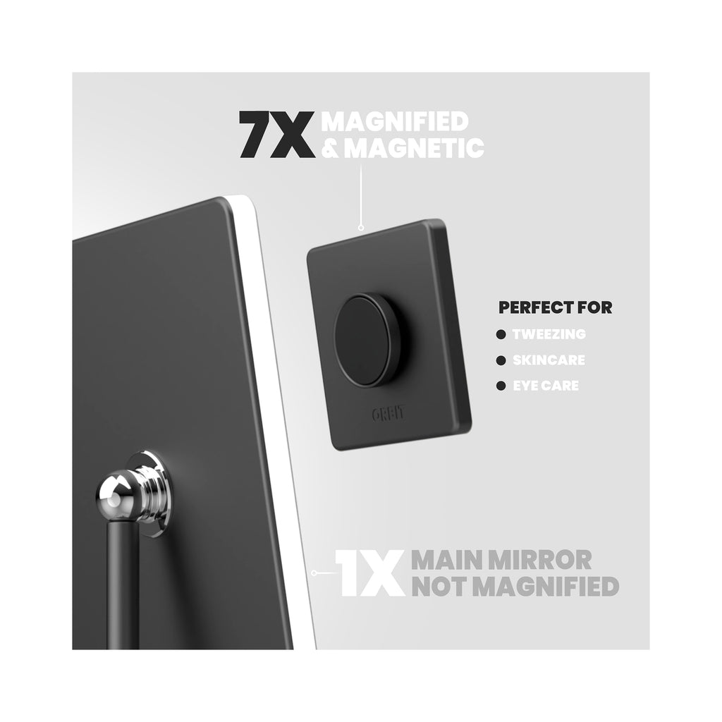 LUNA London ORBIT 7x Magnifying LED Vanity Mirror with 3 Light Modes / PHANTOM BLACK thumbnail 4