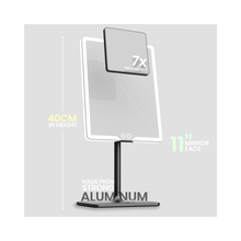 LUNA London ORBIT 7x Magnifying LED Vanity Mirror with 3 Light Modes / PHANTOM BLACK