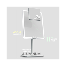 LUNA London ORBIT 7x Magnifying LED Vanity Mirror with 3 Light Modes / CHALK GREY