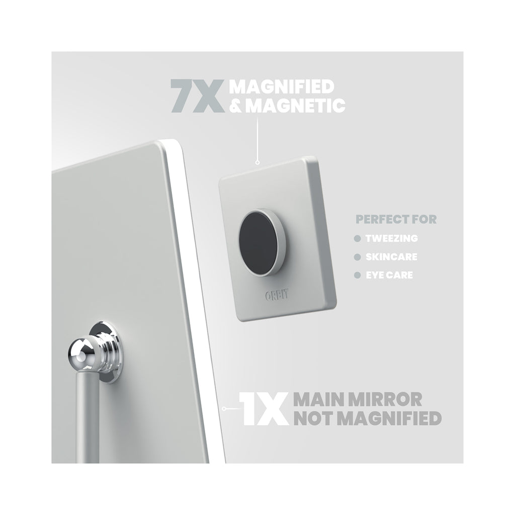 LUNA London ORBIT 7x Magnifying LED Vanity Mirror with 3 Light Modes / CHALK GREY thumbnail 26