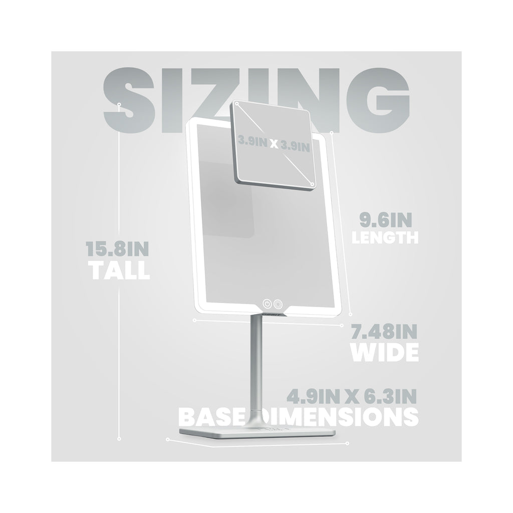 LUNA London ORBIT 7x Magnifying LED Vanity Mirror with 3 Light Modes / CHALK GREY thumbnail 27