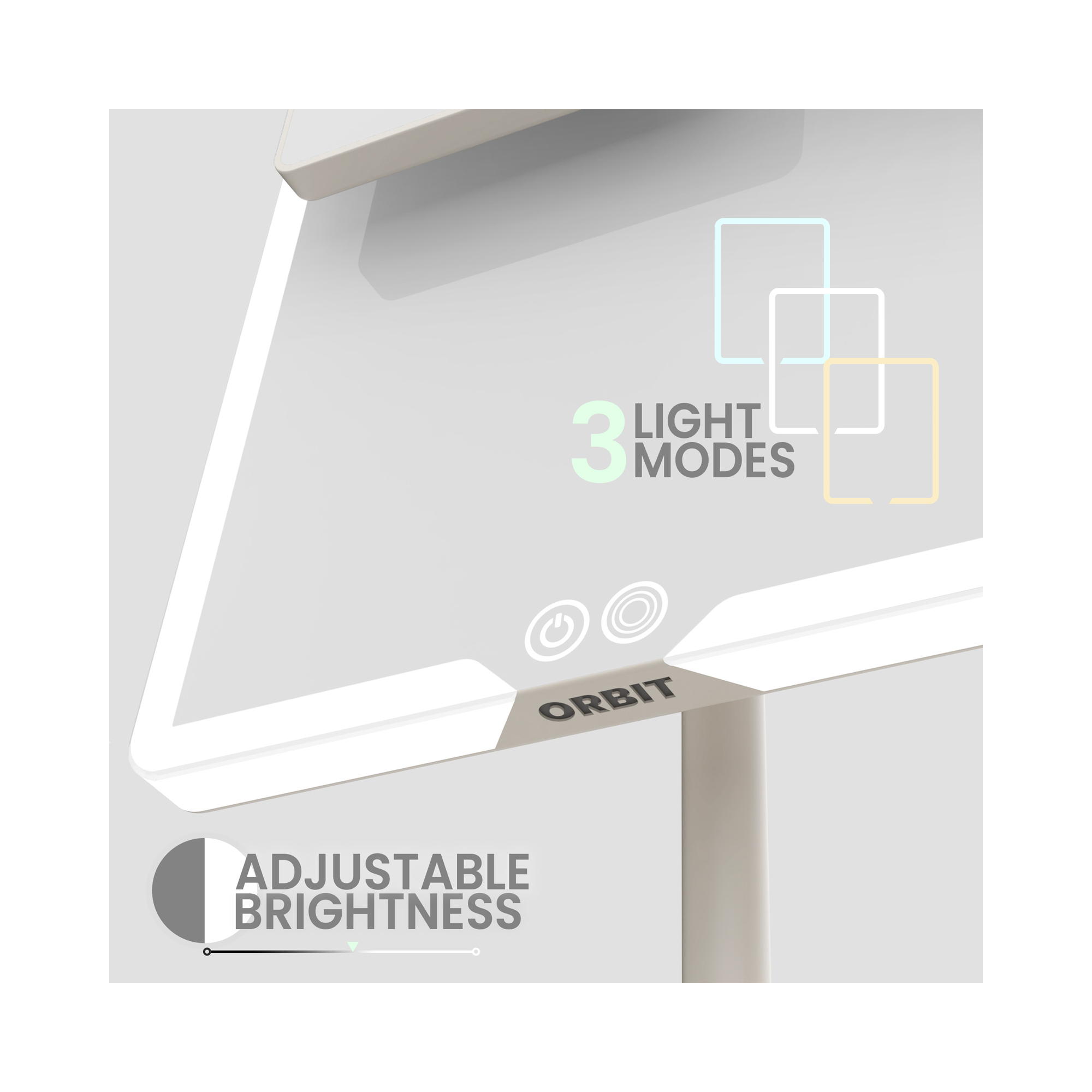 LUNA London ORBIT 7x Magnifying LED Vanity Mirror with 3 Light Modes / SOFT STONE