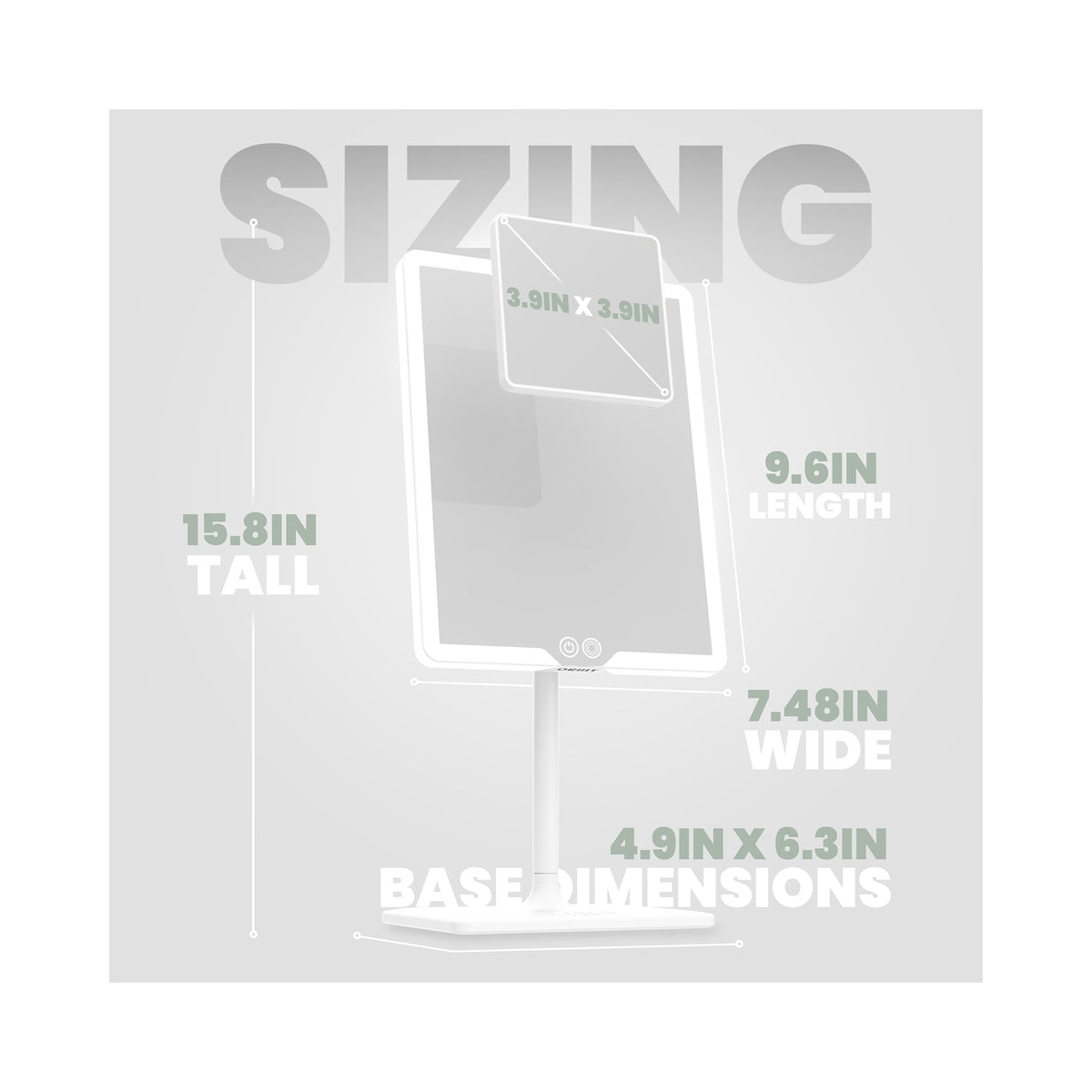 LUNA London ORBIT 7x Magnifying LED Vanity Mirror with 3 Light Modes / ALPINE WHITE, image 46179582541974