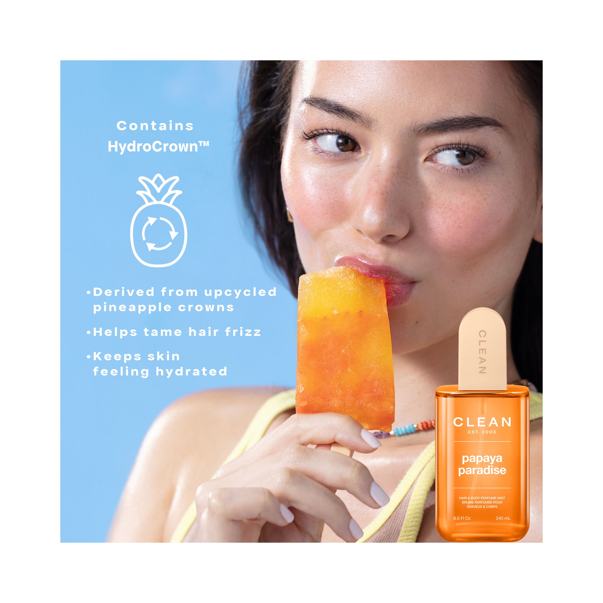 CLEAN Papaya Paradise Hair & Body Perfume Mist / 8OZ