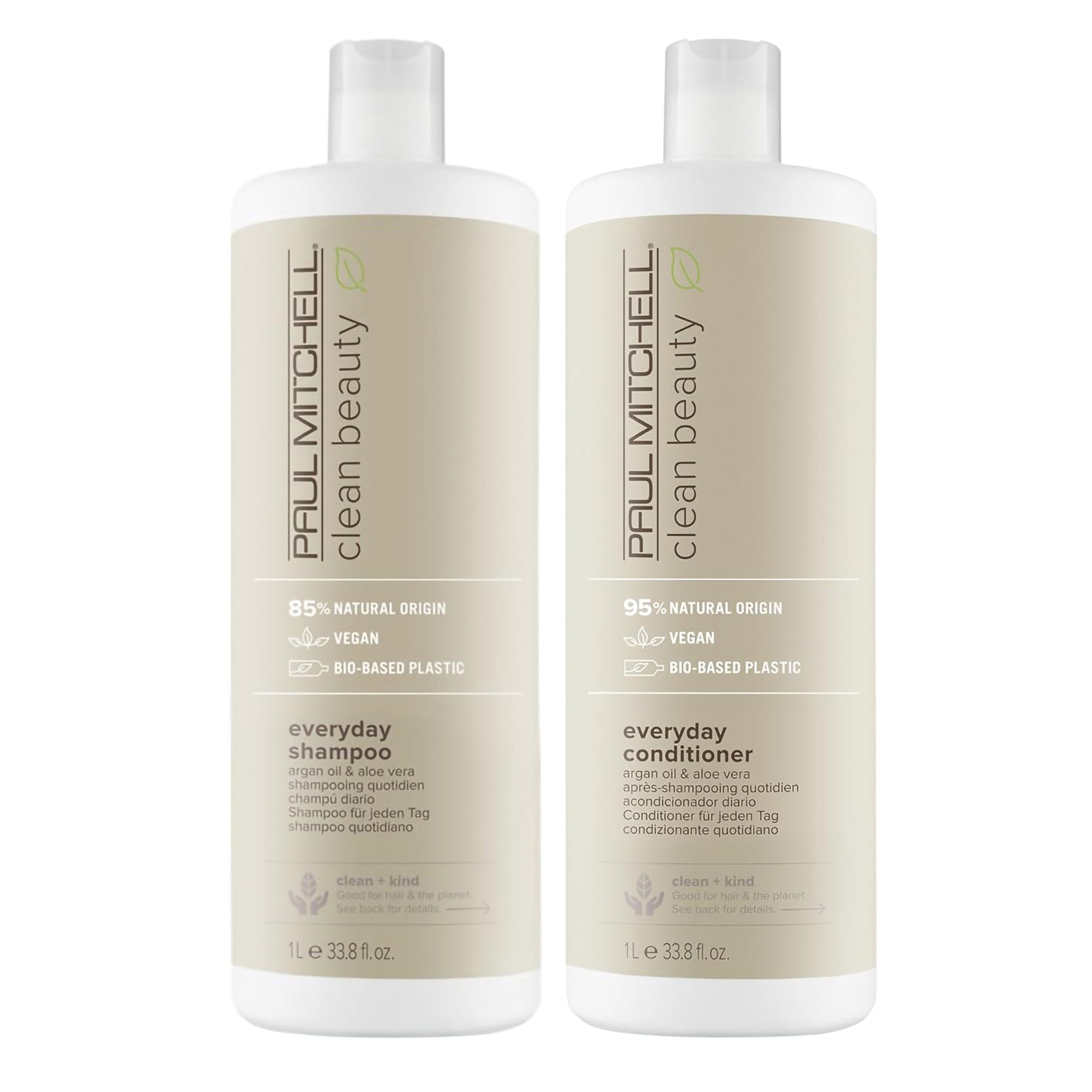 Paul Mitchell Clean Beauty Everyday Shampoo and Conditioner Liter Duo / 33OZ