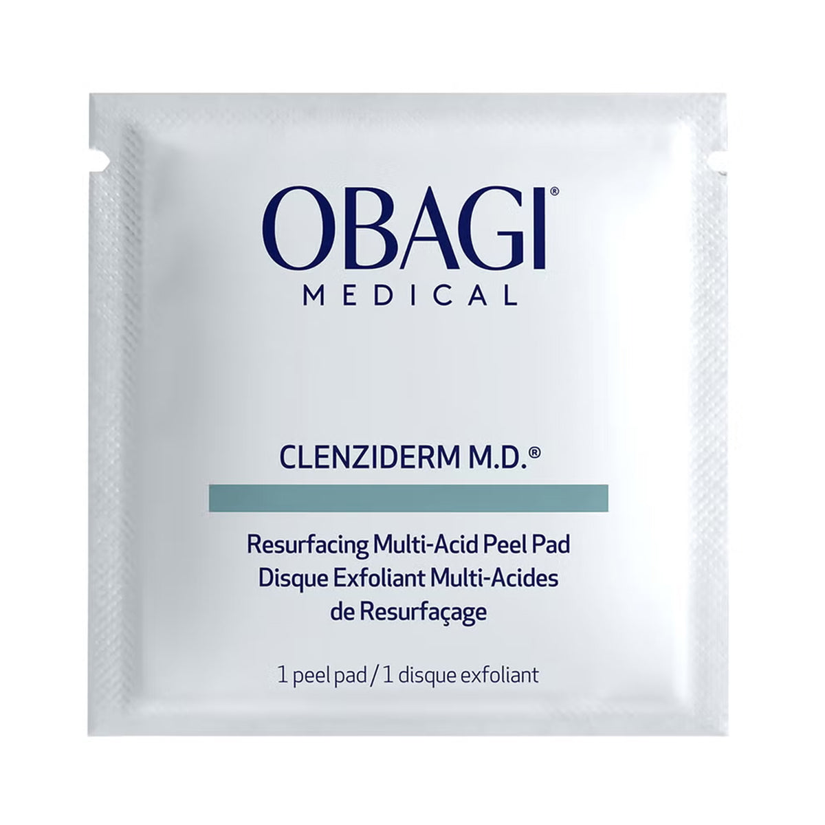 Obagi Clenziderm M.D. Resurfacing Multi-Acid Peel Pads, white packette