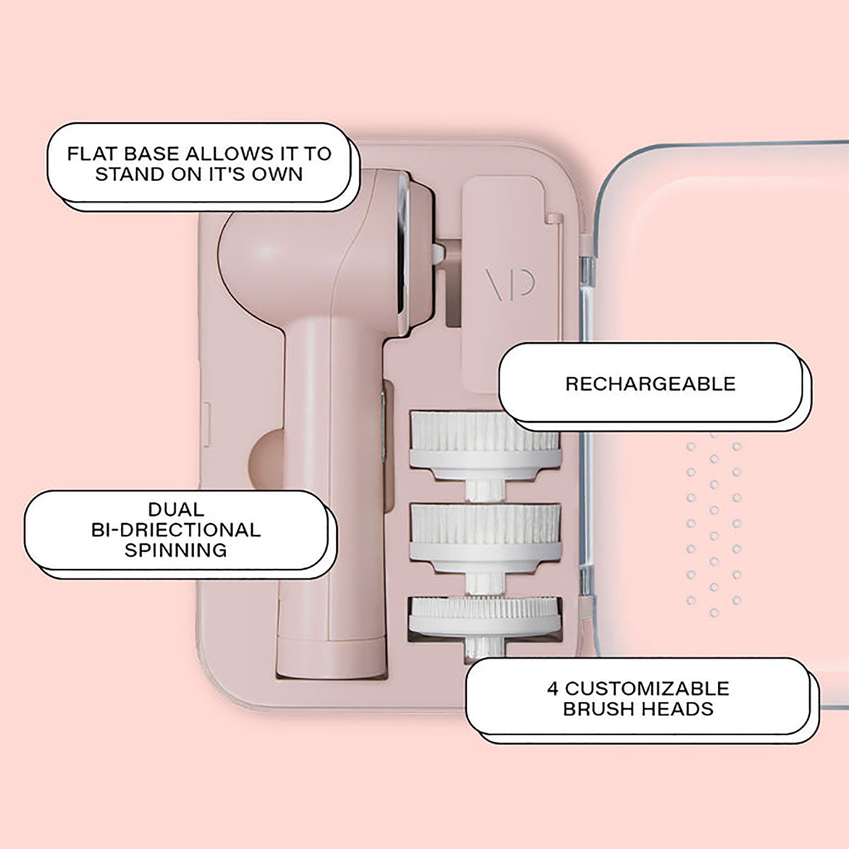 Vanity Planet Raedia 2.0 | Facial Cleansing Brush + Body Brush Head / PINK, image 27611223326870