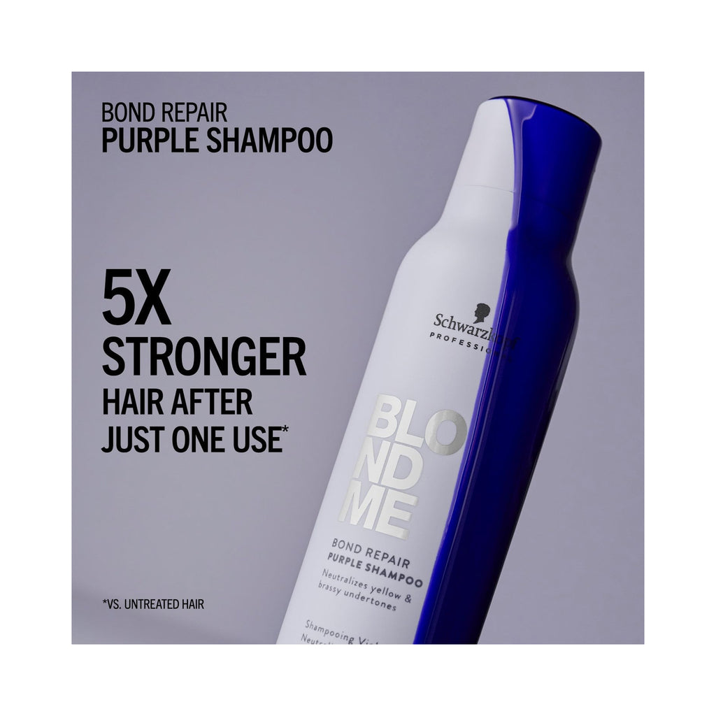 Schwarzkopf Professional BLONDME Bond Repair Purple Shampoo 10.1 oz purple bottle, strong hair after 1 use thumbnail 3