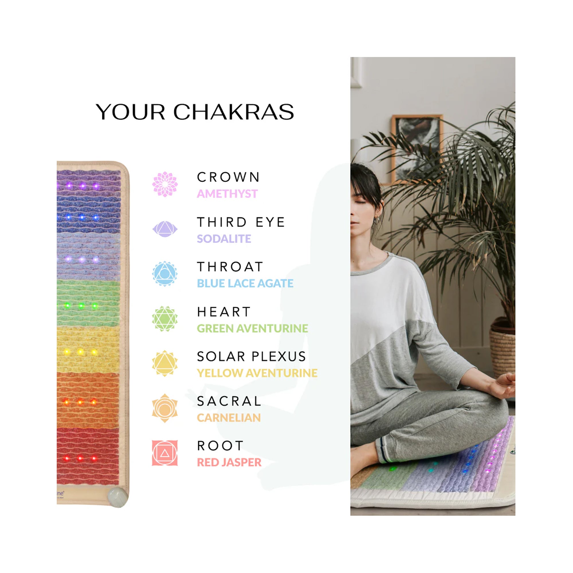 HealthyLine Rainbow Chakra 74" x 28" PEMF Far Infrared Heating Mat - 4th Edition / FIRM