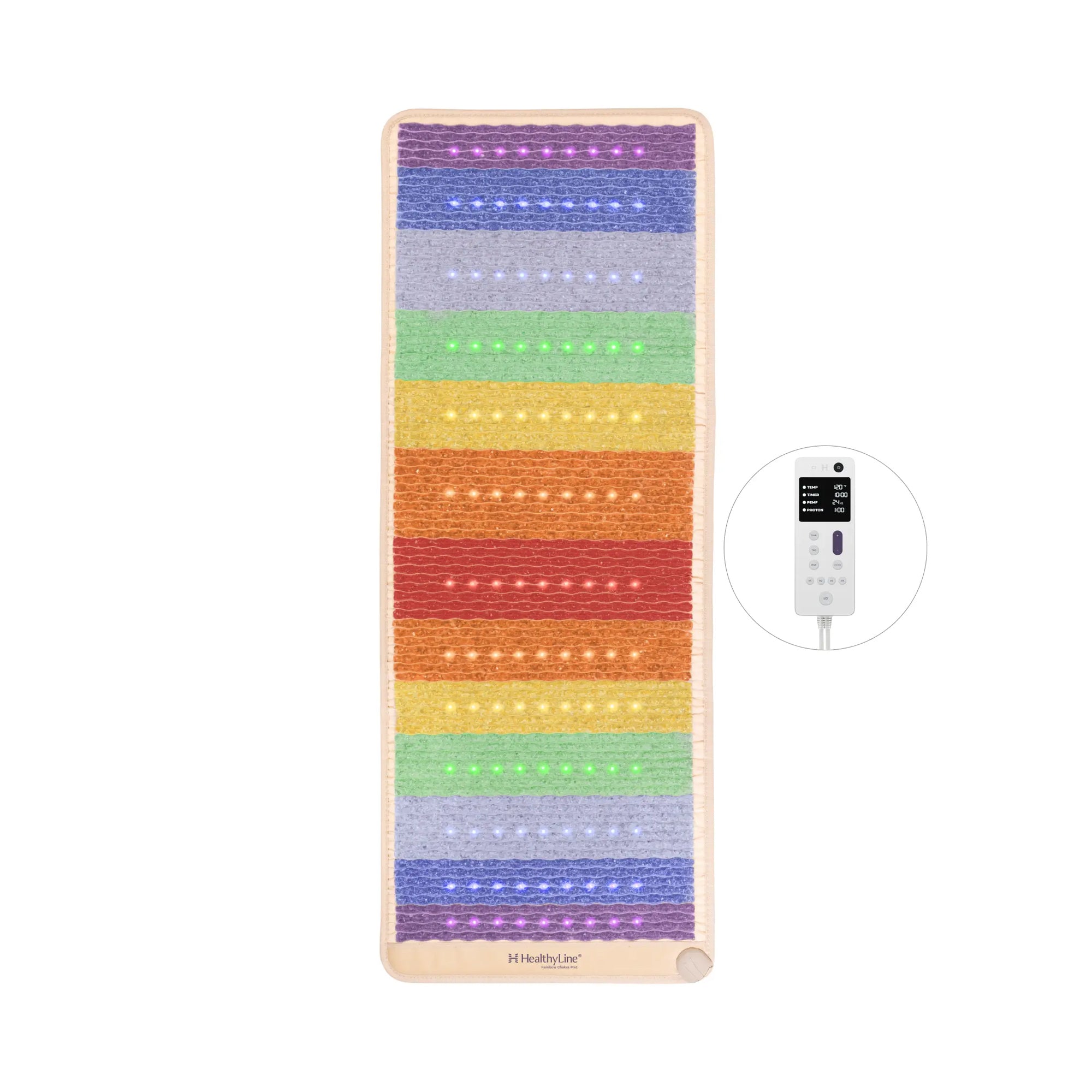HealthyLine Rainbow Chakra 74" x 28" PEMF Far Infrared Heating Mat - 4th Edition / FIRM