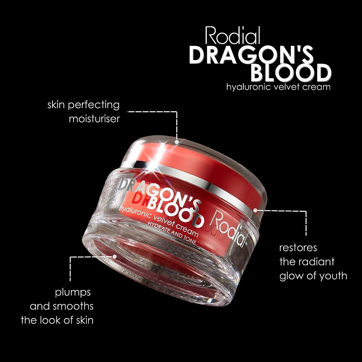 Rodial Dragon's Blood Hyaluronic Velvet Cream / 1.6OZ, image 27645238280342
