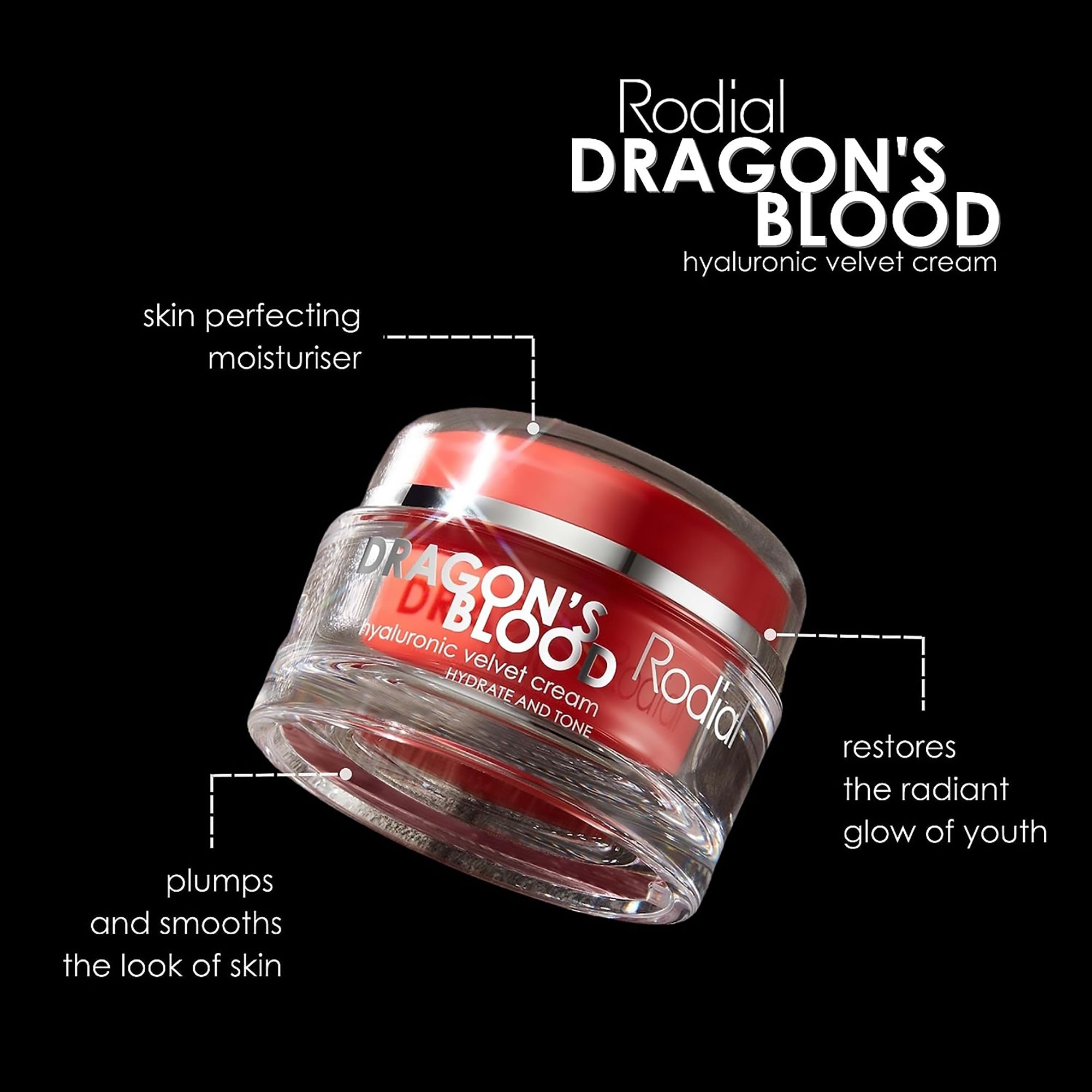 Rodial Dragon's Blood Hyaluronic Velvet Cream / 1.6OZ