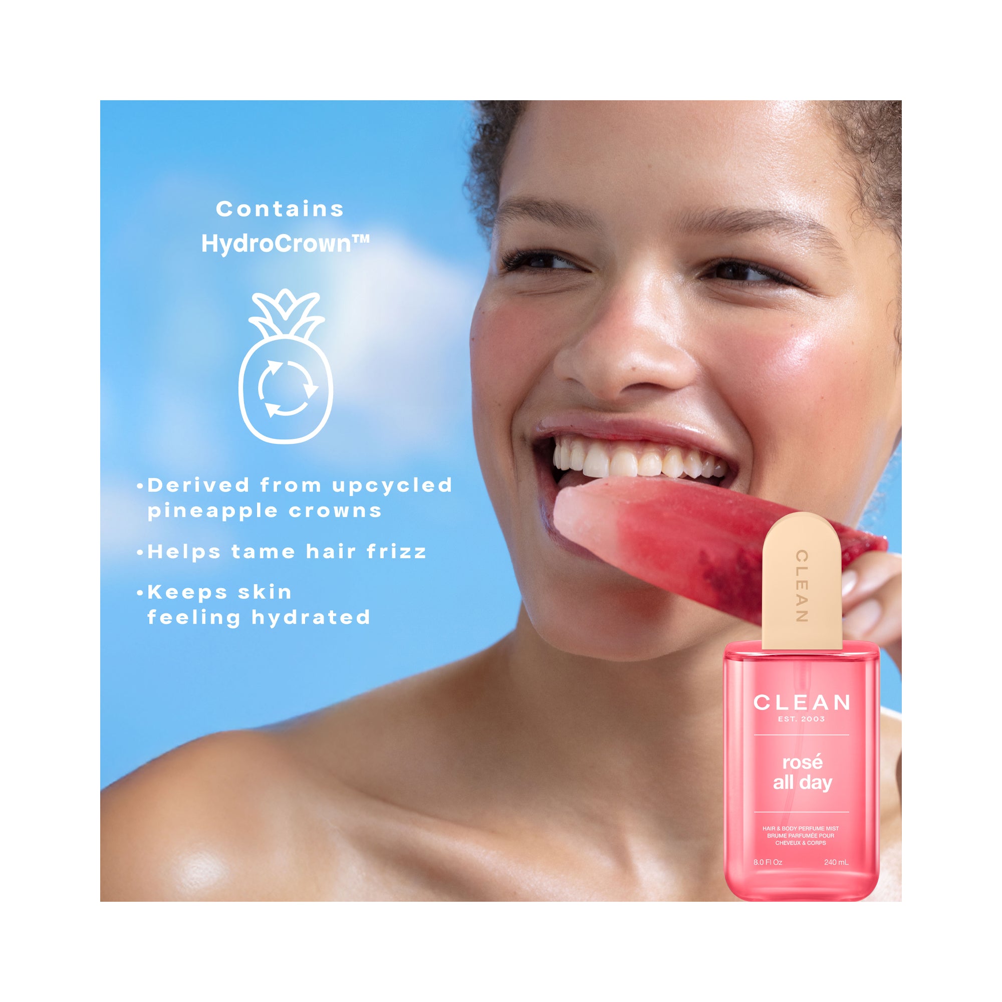CLEAN Rosé All Day Hair & Body Perfume Mist / 8OZ
