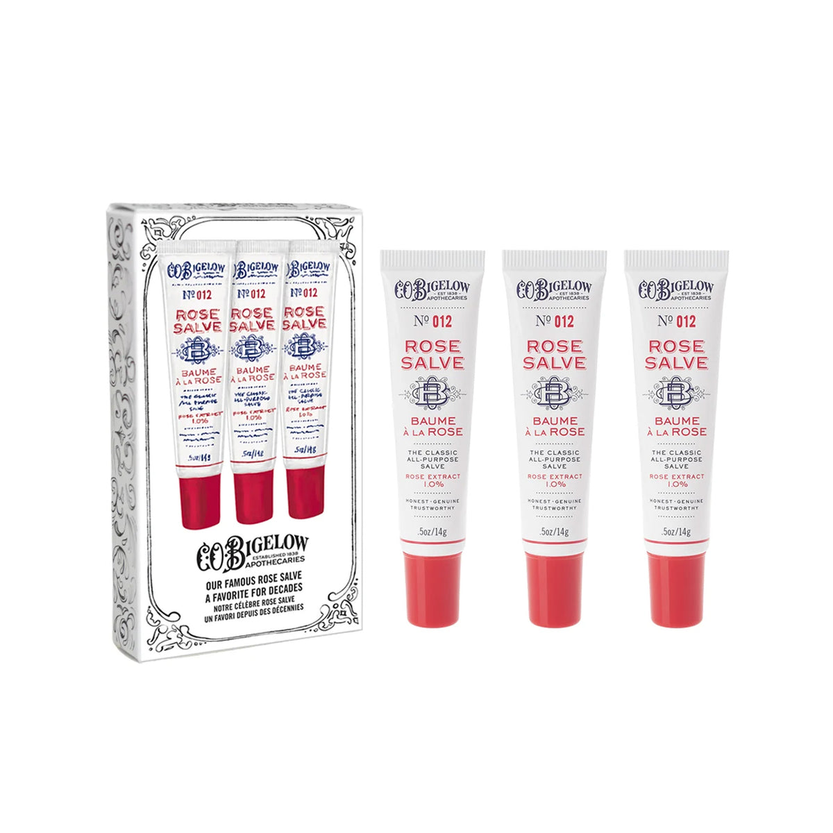 C.O. Bigelow Rose Salve Tube Trio / 3PC, image 46184186019990
