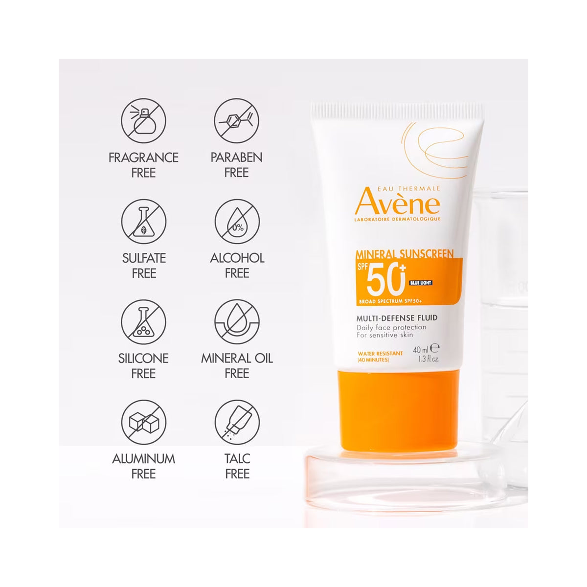 Avene Mineral Sunscreen Multi-Defense Fluid SPF 50+ / 1.3 OZ, image 46228296564886