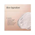 A beige and peach promotional graphic with the heading 'Hero Ingredient' and text about Centelline, alongside a translucent gel swatch on the right.