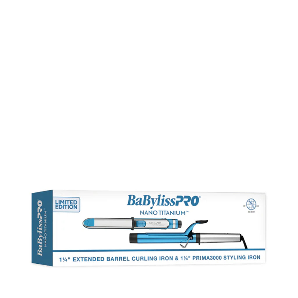 BabylissPRO Nano Titanium 1.25 Extended-Barrel Curling Iron & 1.25 Prima3000 Styling Iron Set - Item No. BNTPP54MB thumbnail 8