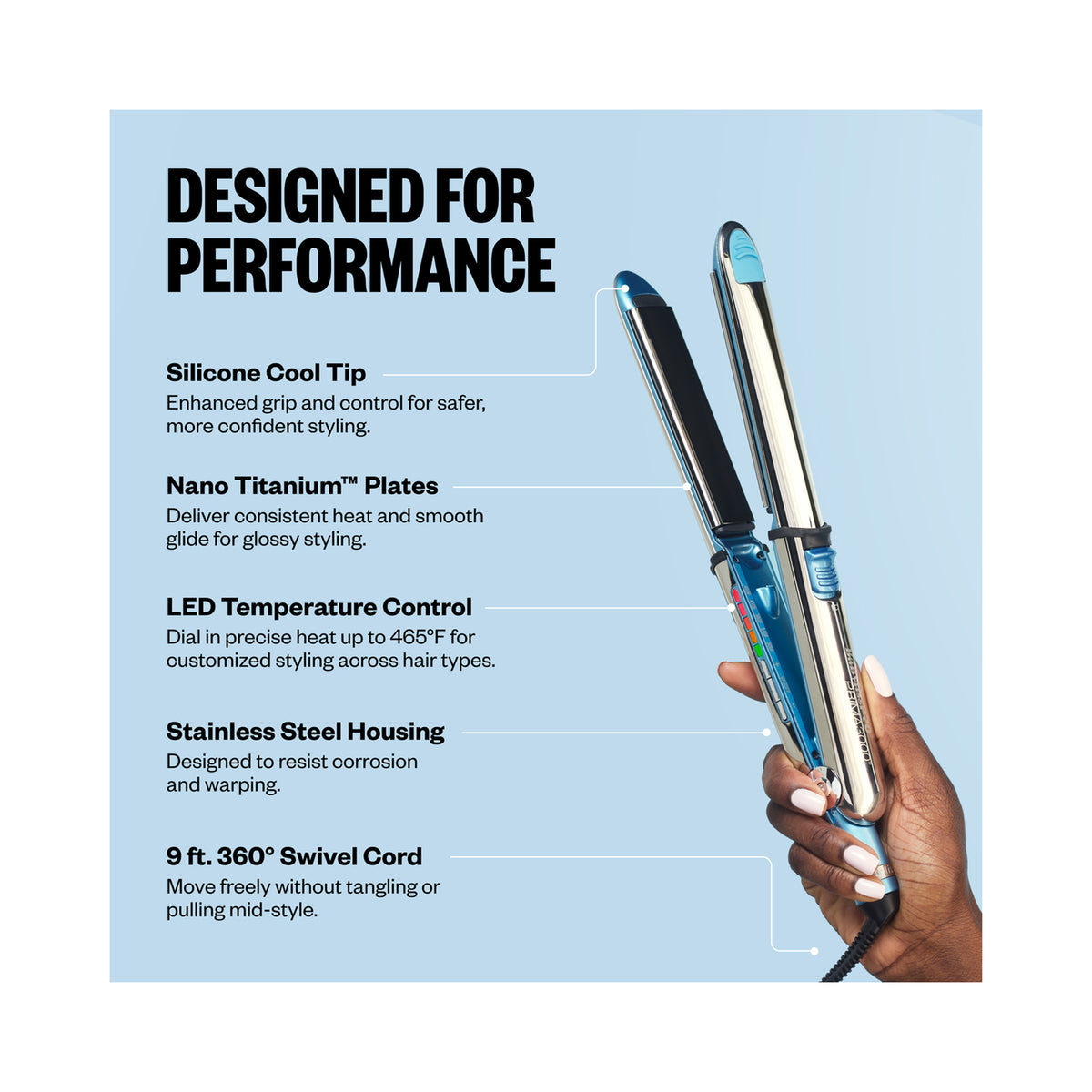 BabylissPRO Nano Titanium 1.25 Extended-Barrel Curling Iron & 1.25 Prima3000 Styling Iron Set - Item No. BNTPP54MB, image 32785819959446