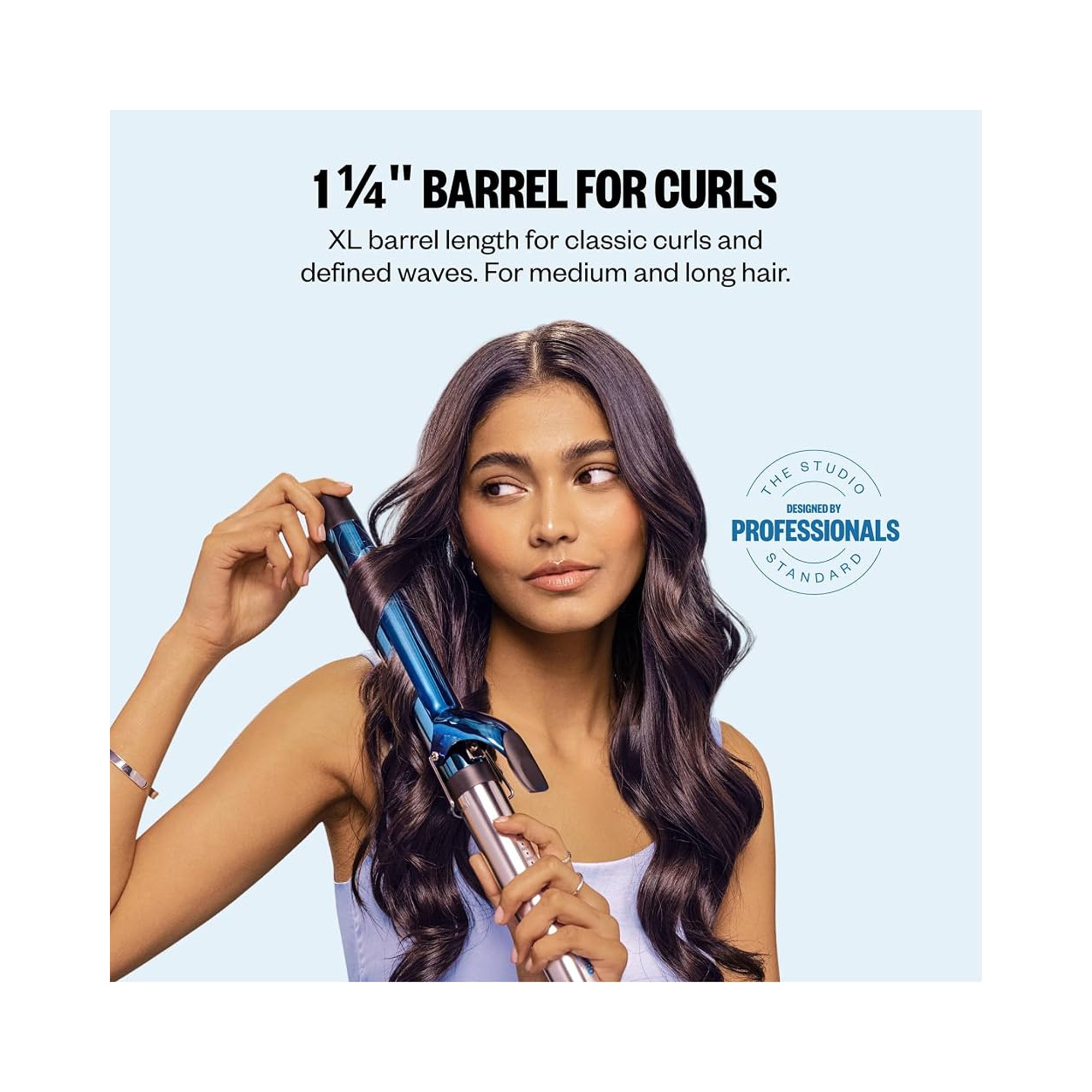 BabylissPRO Nano Titanium 1.25 Extended-Barrel Curling Iron & 1.25 Prima3000 Styling Iron Set - Item No. BNTPP54MB